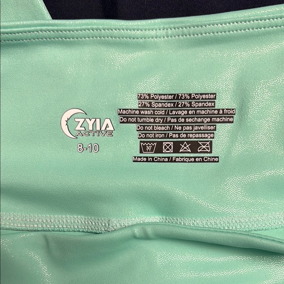 Zyia Metallic Mint Green Light N Tight 8-10 - Picture 2 of 3
